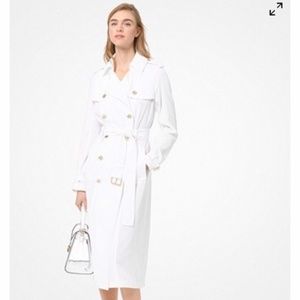 Exclusive Michael Kors Trench Light Weight Long Trench Coat with Gold Buttons